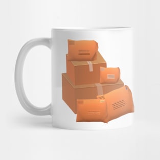 Happy Snail Mail Packages (White Background) Mug